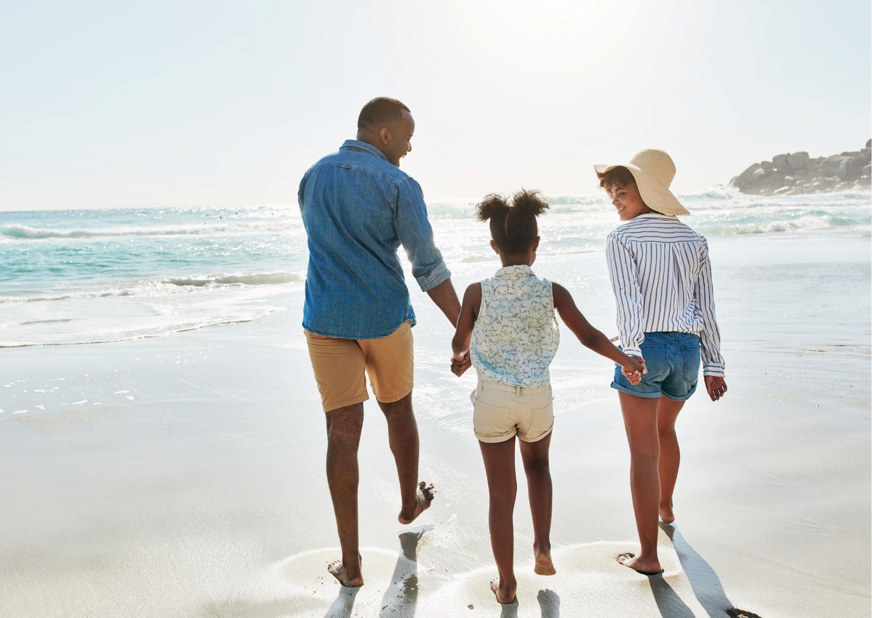 Family on the beach