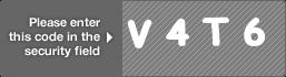 captcha code for visual authentication  letter V number 4 letter T number 6
