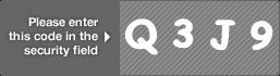 captcha code for visual authentication  letter Q number 3 letter J number 9