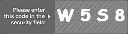 captcha code for visual authentication  letter W number 5 letter S number 8