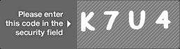 captcha code for visual authentication  letter K number 7 letter U number 4