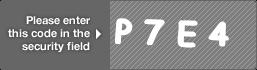captcha code for visual authentication  letter P number 7 letter E number 4