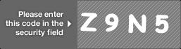 captcha code for visual authentication  letter Z number 9 letter N number 5