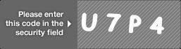 captcha code for visual authentication  letter U number 7 letter P number 4
